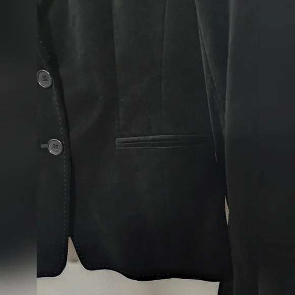 ANN TAYLOR BLACK  BLAZER JACKET IN VELVET SIZE 4 EUC Preppy Classic Business - Picture 4 of 12